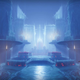 A blue and red hall inside one of the keeps in Savathûn's Throne World.